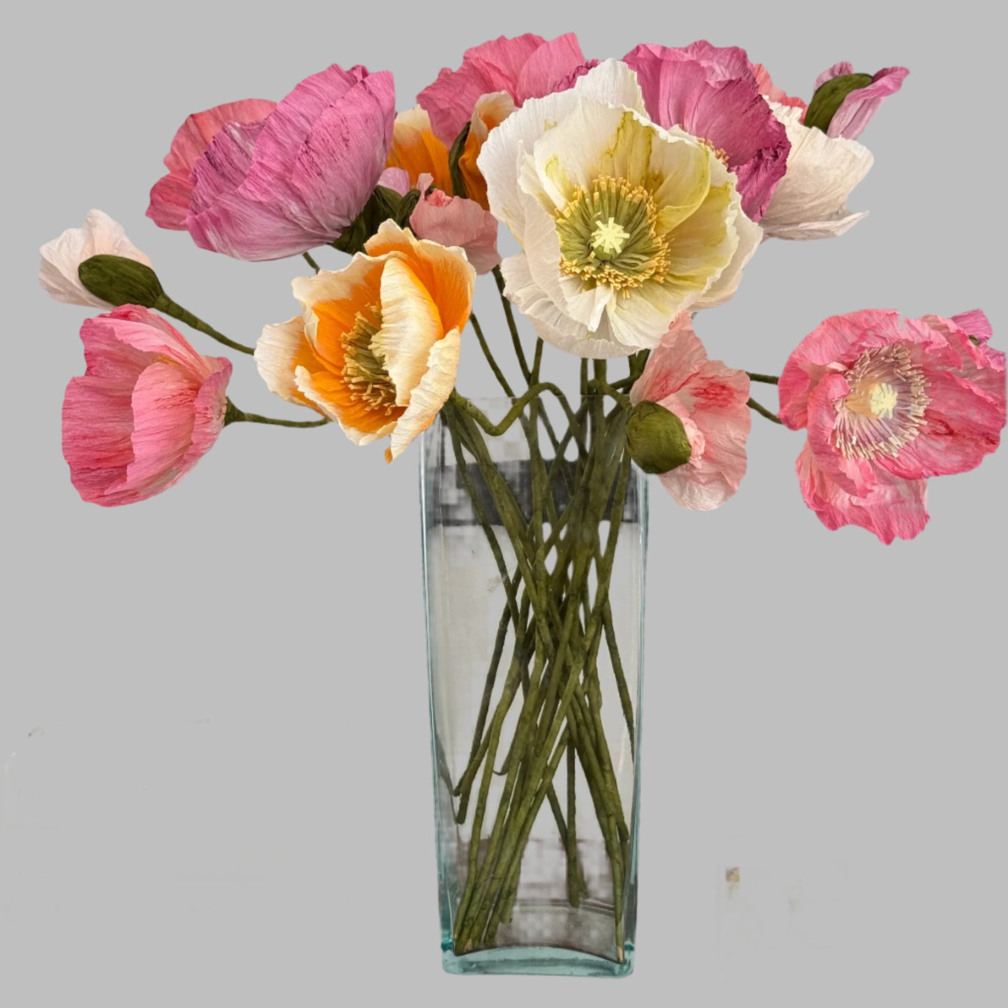 1 Poppy + 2 Buds - Dusty Pink
